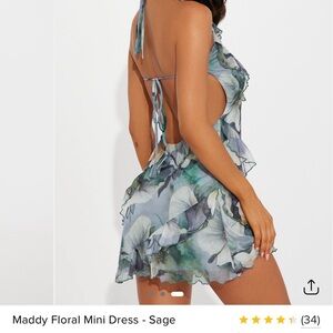 Fashion Nova Sage Floral Mini Dress